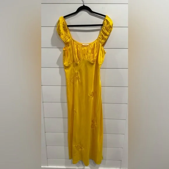 NWT Doen Gwendolyn yellow silk maxi dress in Daylily - Picture 5 of 10